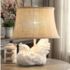 Rooster 21 Inch 100 Watt White Washed Table Lamp Portable Light -Crestview cvavp894 lg