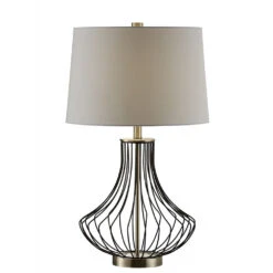 Carter 29 Inch 150.00 Watt Bronze And Antique Brass Table Lamp Portable Light