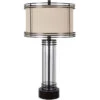 Aspen 34 Inch 150.00 Watt Polished Bronze And Natural Glass Table Lamp Portable Light