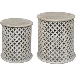 Bengal Manor 24 X 22 Inch Wood Tones Accent Tables, Set Of 2