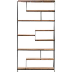 Bengal Manor 85 X 46 X 13 Inch Light Brown And Black Etagere