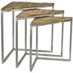 Bengal Manor 28 X 24 Inch Wood Tones Nested Tables, Set Of 3