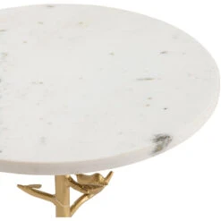 Tweety Bird 23 X 16 Inch White And Gold Side Table -Crestview cvfnr834 silo3