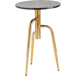 Ava 25 X 16 Inch Black And Gold Accent Table