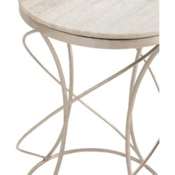 Chaney 24 X 17 Inch White And Silver End Table -Crestview cvfnr864 silo2