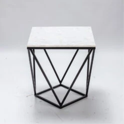 Baxter 22 X 20 Inch Black And White End Table -Crestview cvfnr929