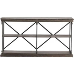 Covington 64 X 17 Inch Chrome And Steel And Silver Console Table