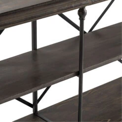 Covington 64 X 17 Inch Chrome And Steel And Silver Console Table -Crestview cvfnr964 silo3