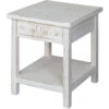 Seaside White 24 X 22 Inch White End Table -Crestview cvfzr1521 lg