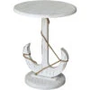 Harbor 27 X 21 Inch Distressed White End Table -Crestview cvfzr1527 lg
