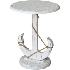 Harbor 27 X 21 Inch Distressed White End Table