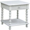 Pembroke Turned Leg 25 X 24 Inch Grey End Table -Crestview cvfzr3524 lg