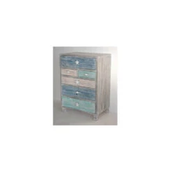Key West Grey Driftwood And Multicolored Chest