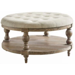 Tahoe 19 Inch Rustic Wood Ottoman