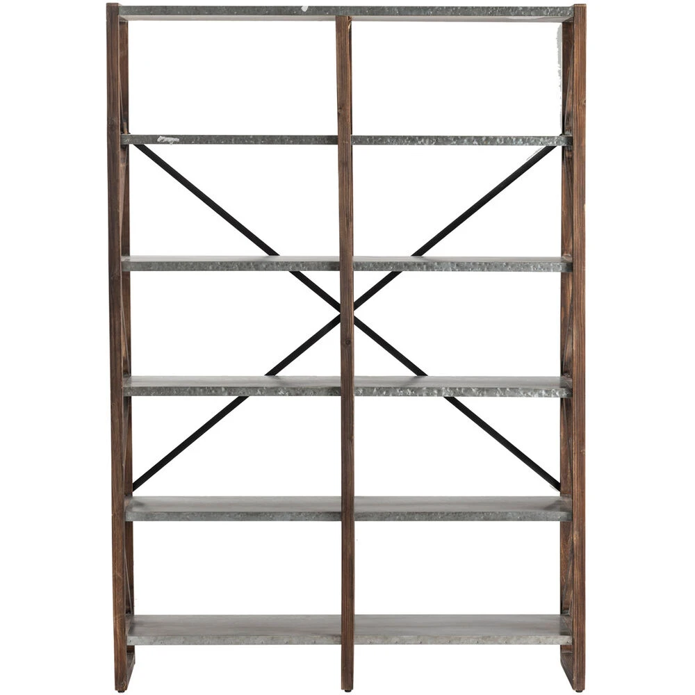 Newhart Dark Brown And Silver Bookshelf 3 Newhart Dark Brown And Silver Bookshelf