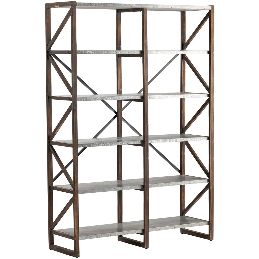 Newhart Dark Brown And Silver Bookshelf 4 Newhart Dark Brown And Silver Bookshelf - Image 2