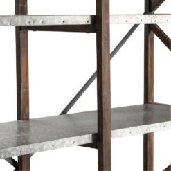 Newhart Dark Brown And Silver Bookshelf 7 Newhart Dark Brown And Silver Bookshelf -Crestview cvfzr4578 silo3