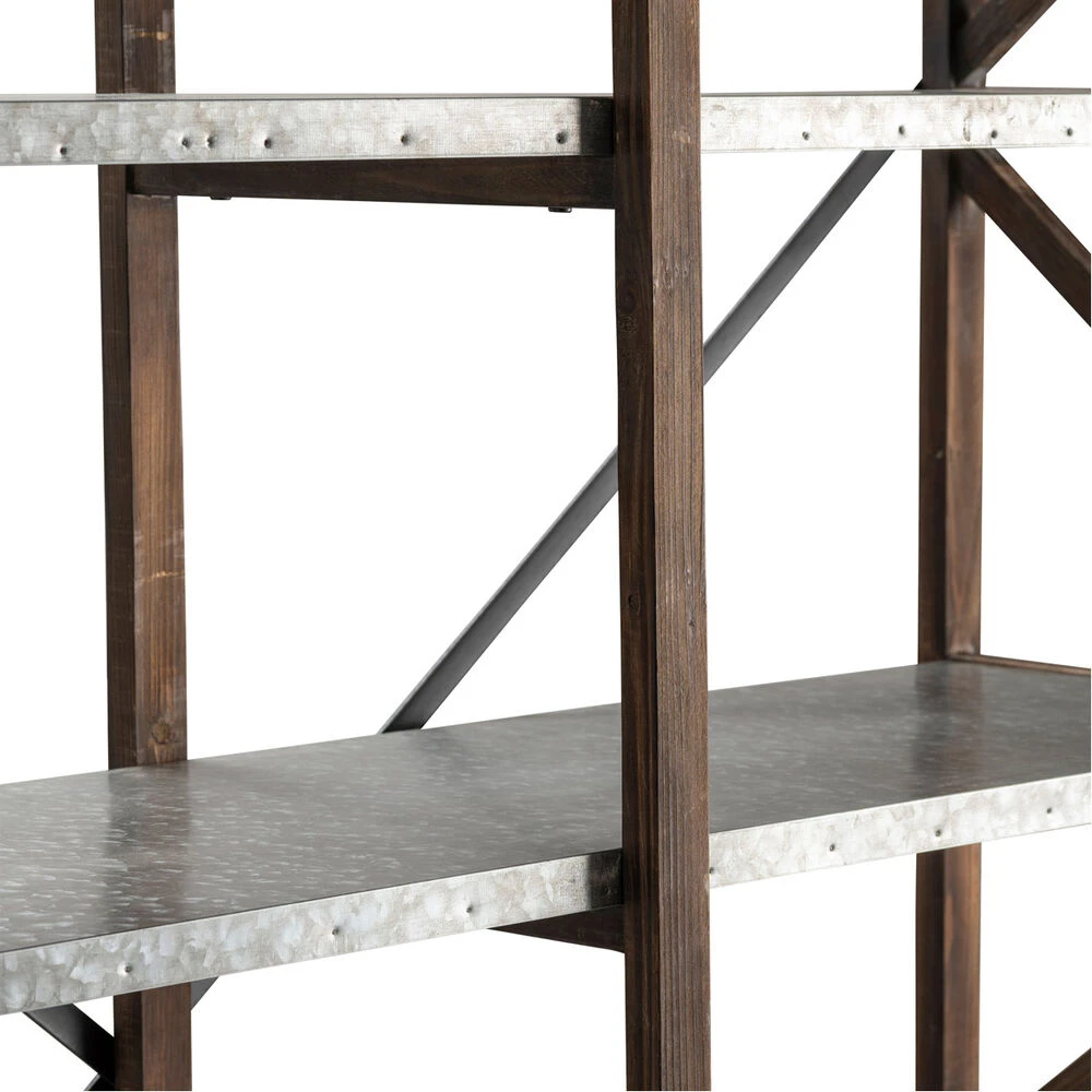 Newhart Dark Brown And Silver Bookshelf 5 Newhart Dark Brown And Silver Bookshelf - Image 3