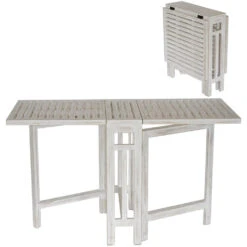 Savannah 52 X 30 Inch White Wash Folding Dining Table