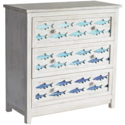 Swimming Fish White Wash And Gradient Blue Chest