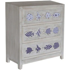 Hatteras White Wash And Blue Chest