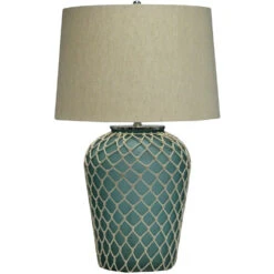 Frazier 30 Inch 150.00 Watt Handfinished Frosted Blue Table Lamp Portable Light