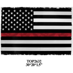 Red Line 20 X 2 Inch Metal Print Art