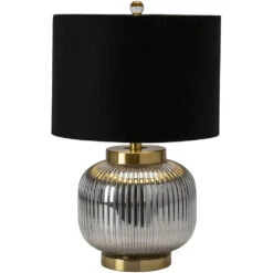 Amelia 22 Inch 150.00 Watt Handfinished Silver And Polished Gold Table Lamp Portable Light