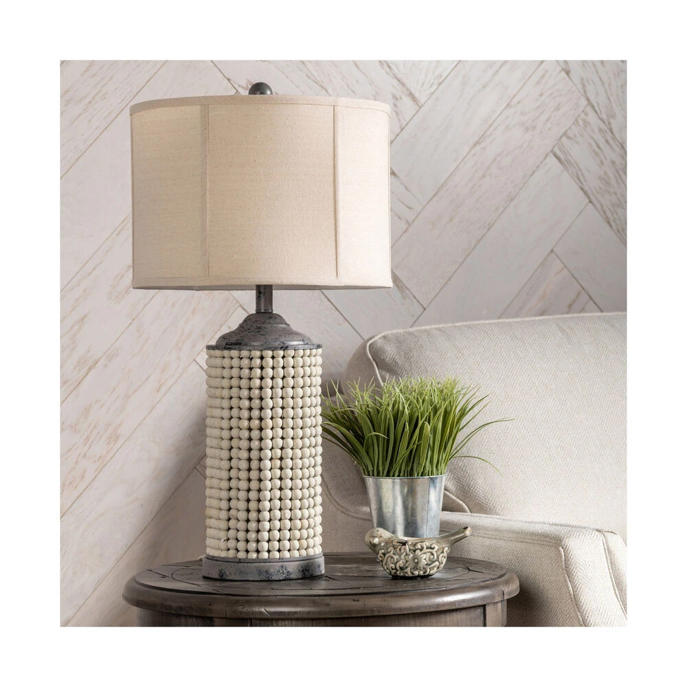 Amelia 29 Inch 150.00 Watt Handfinished Natural And Gray Table Lamp Portable Light 4 Amelia 29 Inch 150.00 Watt Handfinished Natural And Gray Table Lamp Portable Light - Image 2